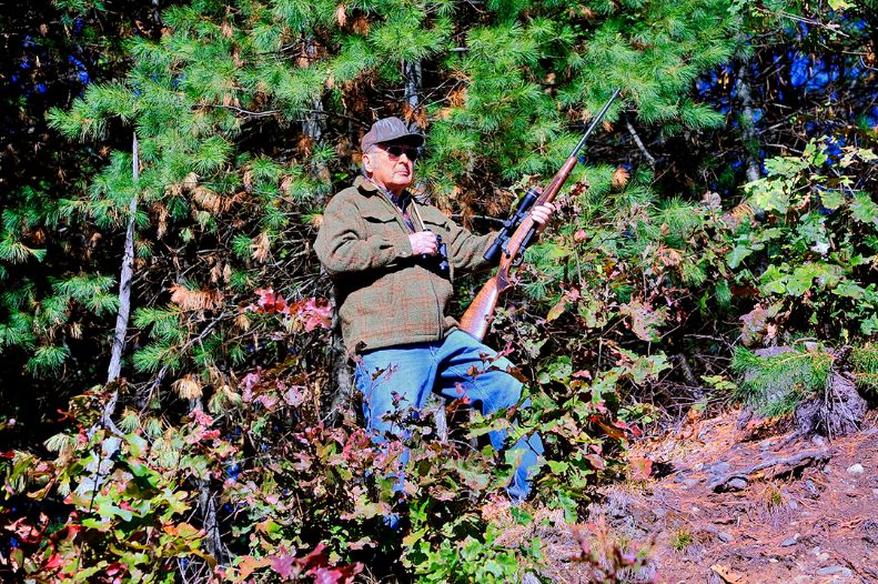 Trzoniec in the field with his Shaw Mark X rifle.